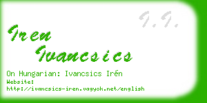 iren ivancsics business card